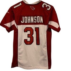 ARIZONA CARDINALS DAVID JOHNSON #31 SIZE YOUTH LARGE NIKE SEWN ON JERSEY